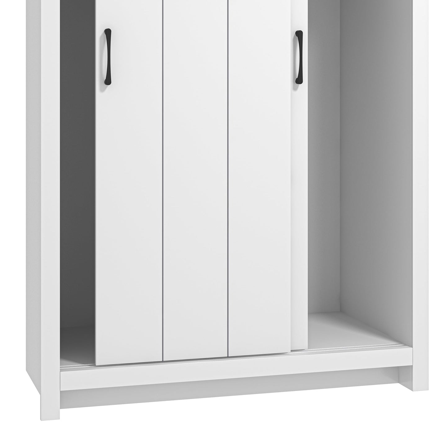 Galano Limestone 2 Door Sliding Wardrobe - Space Saving Stylish and Sturdy 2 Door Minimalist Wardrobe - Bedroom Furniture Unit with Hanging Rail Storage (Light Grey)