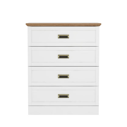 Galano Durban 4 Drawer Chest - Tall Drawer Chest with Storage for Bedroom - Chest of Drawers for Clothes - Organizers and Storage Cabinet for Hallway - Entryway or Living Room (Light Grey/Oak)