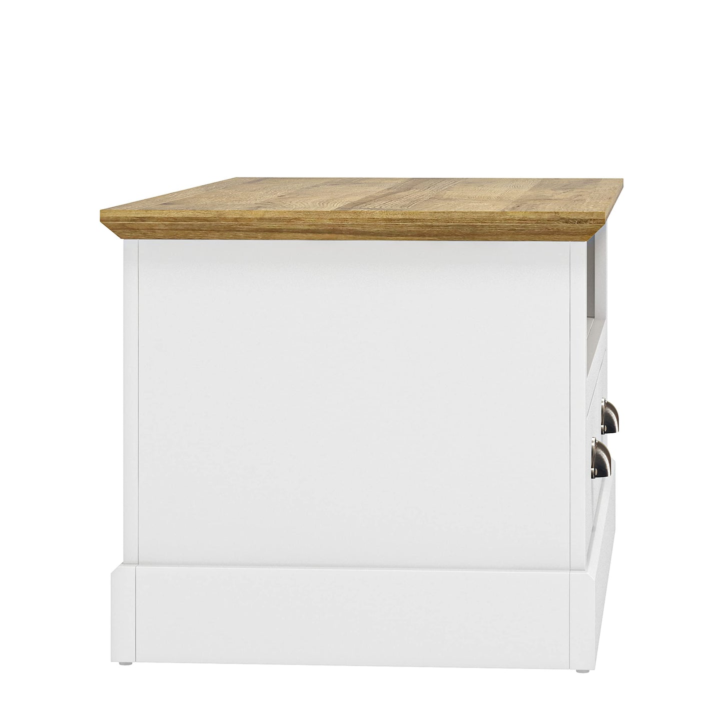 Galano Sufy Coffee Table - 2 Drawer Storage Unit - Engineered Wood Storage Cabinet, Rectangular Living Room Table with Storage - 50 x 94 x 45.3 cm - White