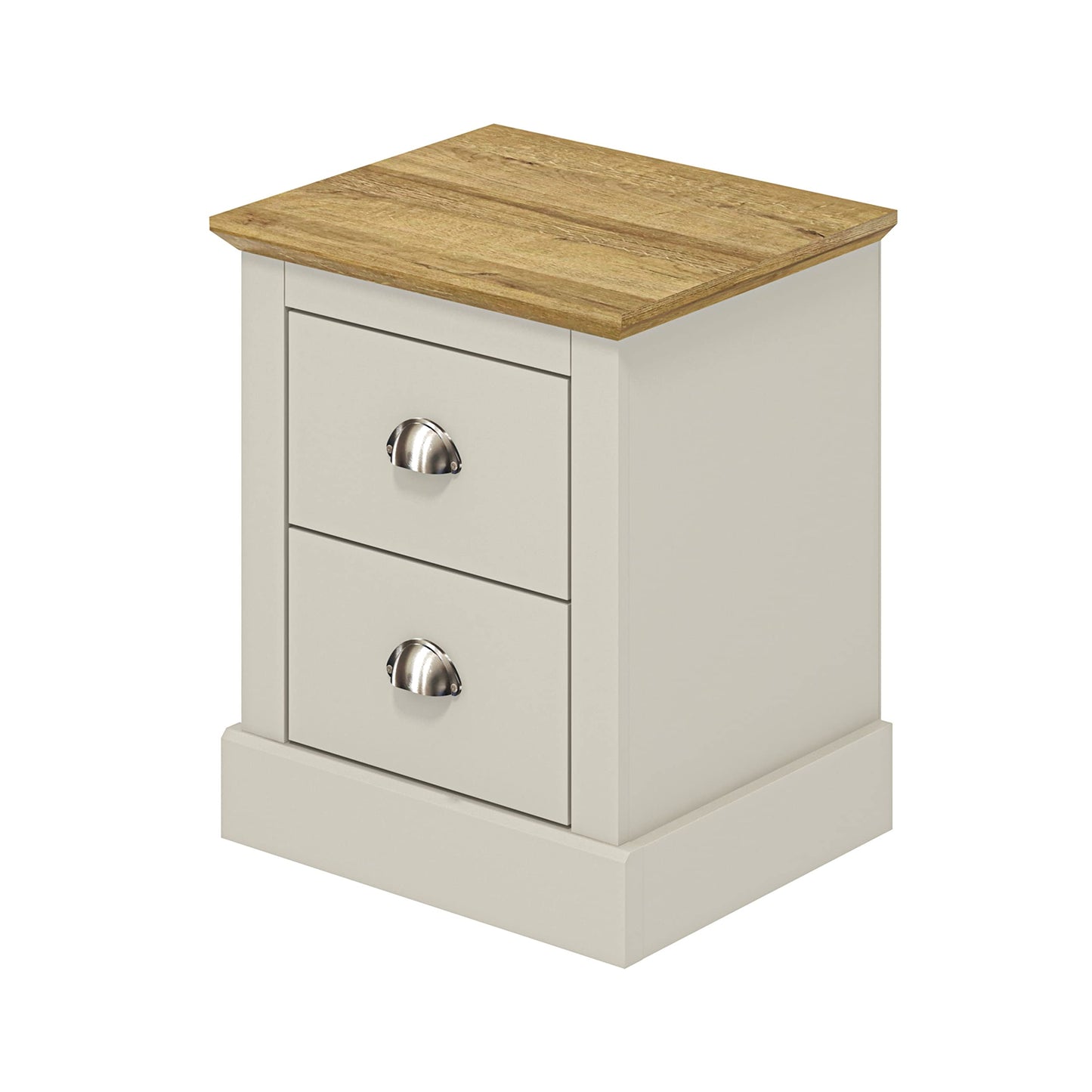 Galano Sufy 2 Drawer Bedside - Small Side Table, End Table with Storage for Bedroom - Chest of Drawers for Clothes - Organizers and Storage Cabinet for Hallway, Entryway, Living Room - Light Grey