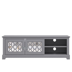 Galano Novara Wide TV Unit, Entertainment Centre for up to 65" TV, 150cm TV Unit with 2 Doors, TV Stand Cabinet for Living Room, Large Storage (Cool Grey)