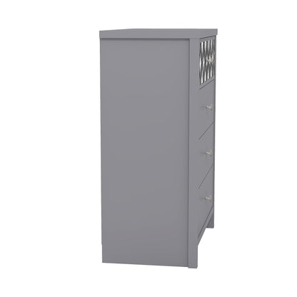 Galano Iris 2 Door 1 Drawer Wardrobe - Bedroom Furniture Unit with Hanging Rail Storage and Drawer, Wardrobe Storage Organizer - Grey