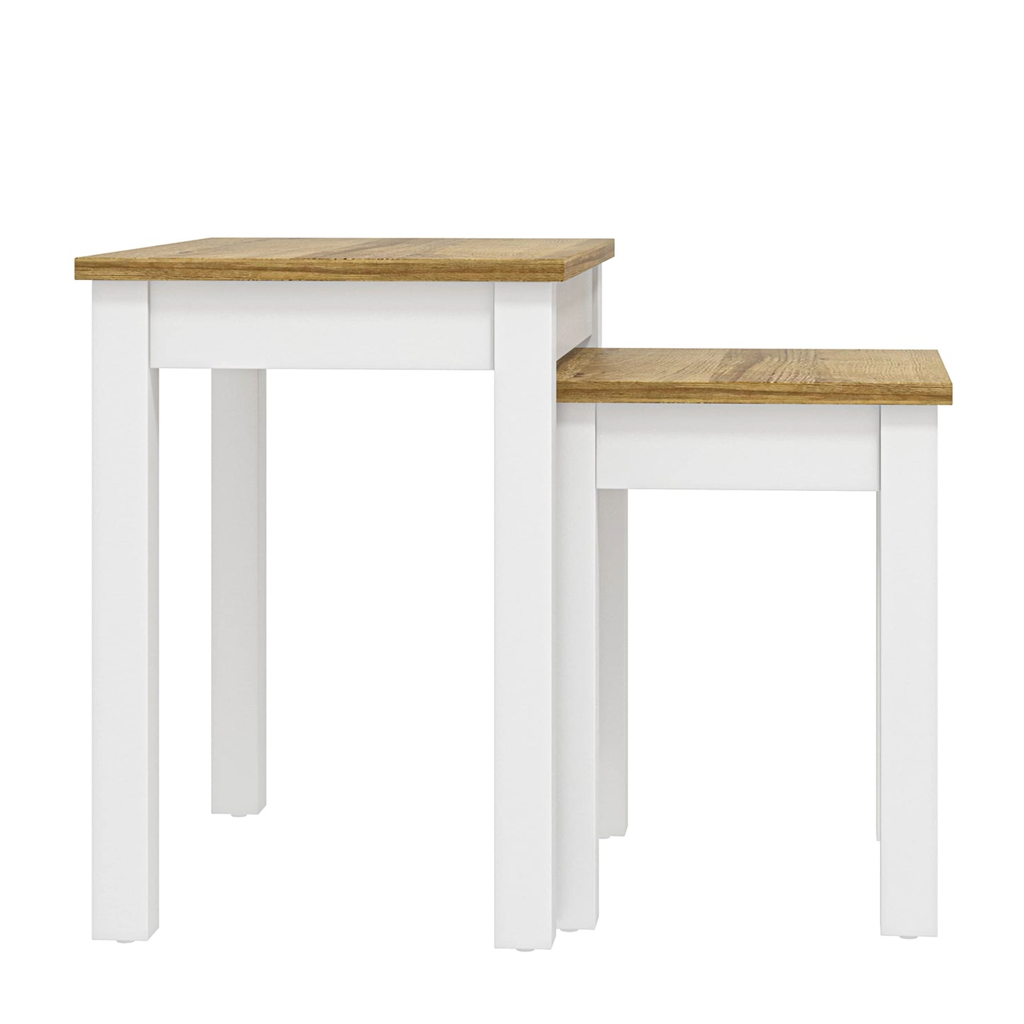 Galano Sufy Nest of 2 Tables Unit - Modern Sofa Side Table for Living Room - Small and Light Multilevel Coffee Table Set - ‎33 x 48 x 46.5 cm - White