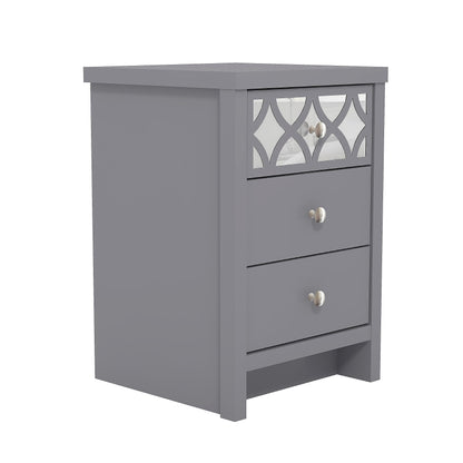 Galano Iris 4 Drawer Chest - Modern Cabinet with 1 Mirrored Drawers - Organizers and Storage for Bedroom – Console for Entryway - Hallway or Living Room - Grey,