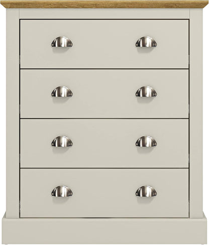 Galano Sufy 4 Drawer Chest - Wide Drawer Chest with Storage for Bedroom - Chest of Drawers for Clothes - Organizers and Storage Cabinet for Hallway - Entryway or Living Room - Light Grey