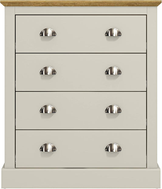 Galano Sufy 4 Drawer Chest - Wide Drawer Chest with Storage for Bedroom - Chest of Drawers for Clothes - Organizers and Storage Cabinet for Hallway - Entryway or Living Room - Light Grey