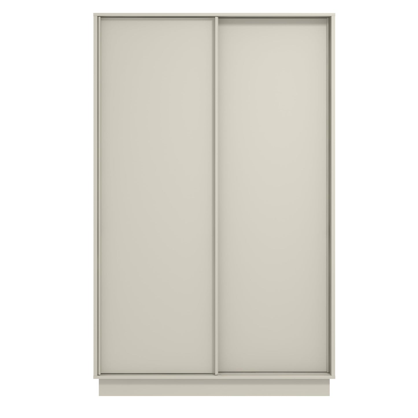 Galano Auron 2 Door Sliding Wardrobe - Space Saving Stylish and Sturdy 2 Door Wardrobe - Bedroom Furniture Unit with Hanging Rail Storage (Light Grey)