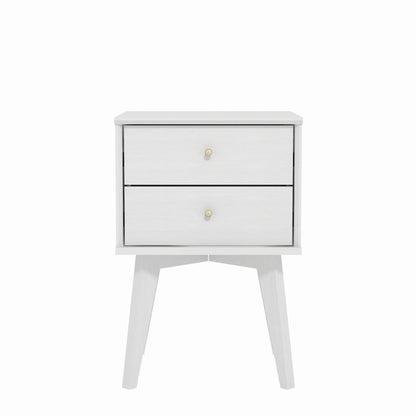 Galano Abby Bedside Table - Stylish 2 Drawer Bedside - Side Table with Storage - Storage Cabinet for Hallway - Entryway or Bedroom (Light Grey/Oak)