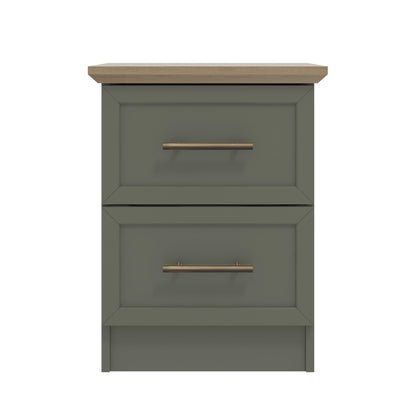 Galano Cleverton 2 Drawer Bedside Table - Stylish Side Table with Storage - Nightstands Bedroom Furniture - Organizers & Storage Cabinet for Hallway, Entryway or Livingrom (Light Grey/Oak)