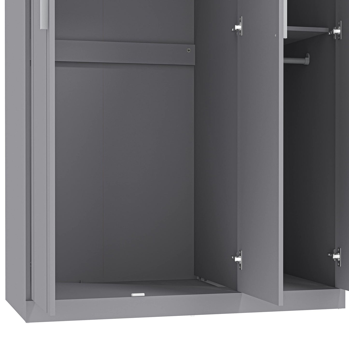 Galano Kimberley Kleiderschrank – Stilvoller und stabiler 3-türiger Kleiderschrank – Schlafzimmermöbel mit Kleiderstange – 52,7 x 104,7 x 180,5 cm – Kühles Grau