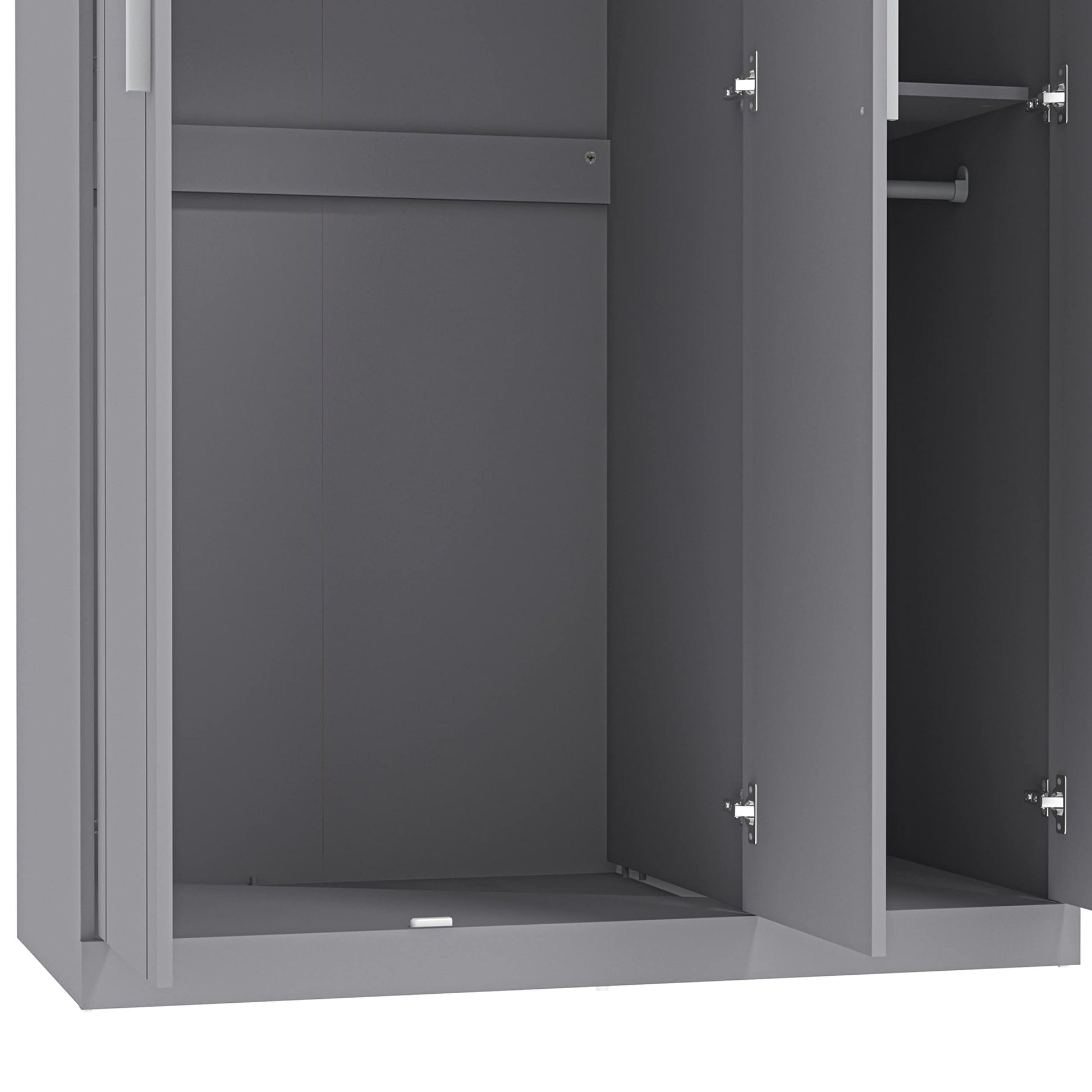 Galano Kimberley Wardrobe - Stylish & Sturdy 3 Door Wardrobe - Bedroom Furniture Unit with Hanging Rail Storage - ‎52.7 x 104.7 x 180.5 cm - Cool Grey