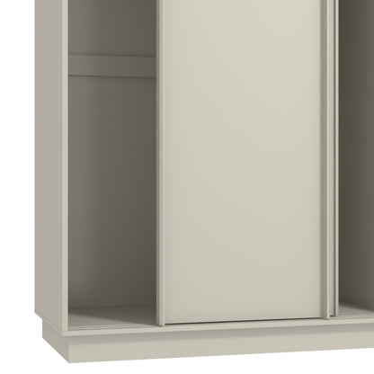 Galano Auron 2 Door Sliding Wardrobe - Space Saving Stylish and Sturdy 2 Door Wardrobe - Bedroom Furniture Unit with Hanging Rail Storage (Light Grey)