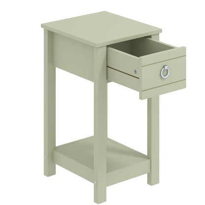 Galano Laurel Bedside Table, Stylish and Slim Side Table, Organizers and Storage Cabinet for Hallway, Entryway or Bedroom (Light Green)