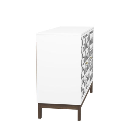 Galano Trafford 3 Door Sideboard - Storage Drawer Cabinet for Living Room, Bedroom, or Kitchen (Trafford, White)