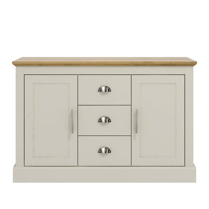 Galano Sufy 2 Door 3 Drawer Sideboard - Storage Cabinet with 2 Doors and 3 Drawers - Living Room & Hallway Storage Unit - D39.8 x W112.5 x H74.0cm (White)