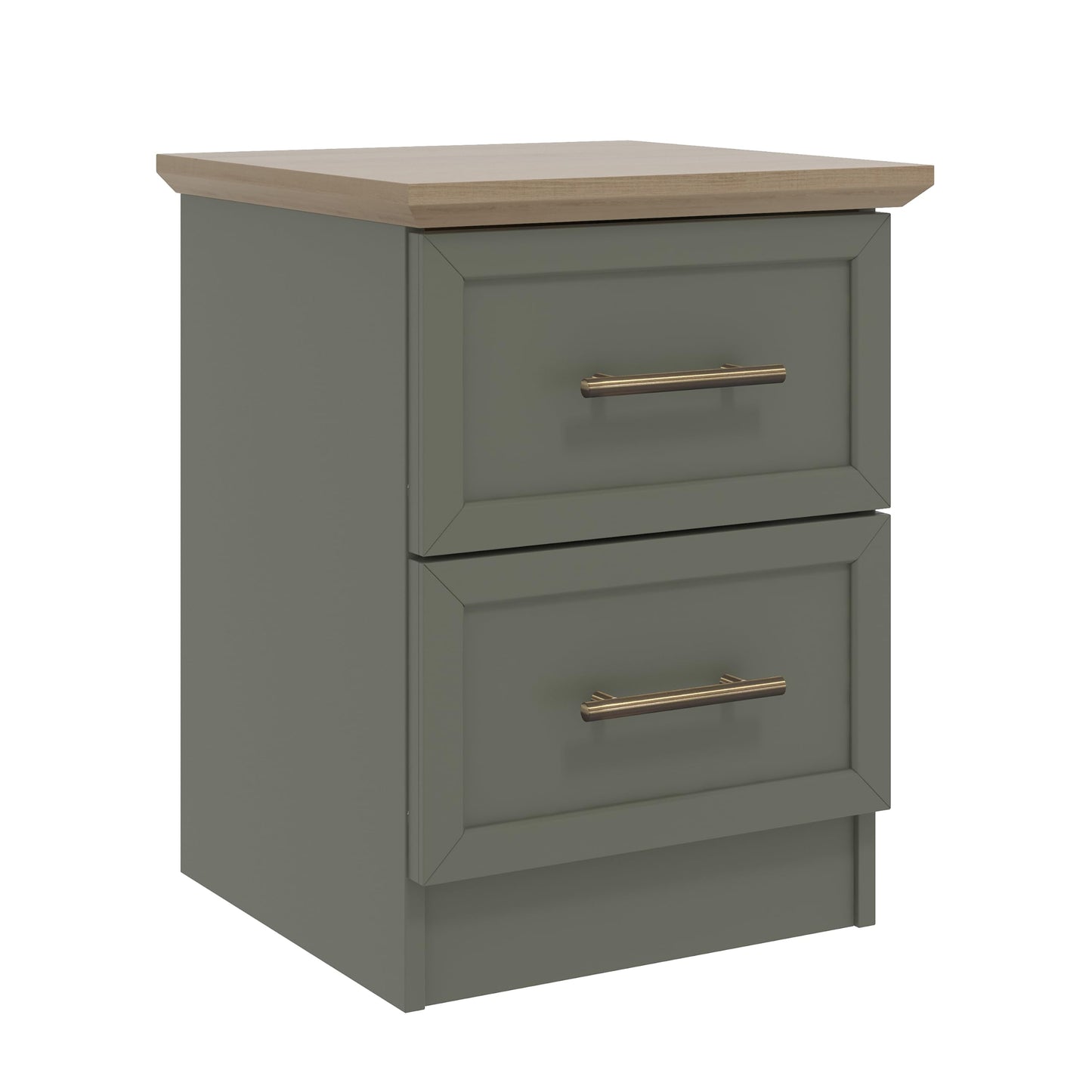 Galano Cleverton 2 Drawer Bedside Table - Stylish Side Table with Storage - Nightstands Bedroom Furniture - Organizers & Storage Cabinet for Hallway, Entryway or Livingrom (Light Grey/Oak)