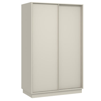 Galano Auron 2 Door Sliding Wardrobe - Space Saving Stylish and Sturdy 2 Door Wardrobe - Bedroom Furniture Unit with Hanging Rail Storage (Light Grey)