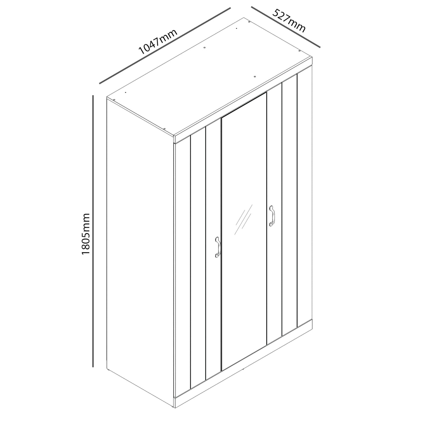 Galano Allington 3 Door Wardrobe with Mirror - Stylish & Sturdy Wardrobe - Bedrrom Furniture with Hanging Rail Storage (Light Green)