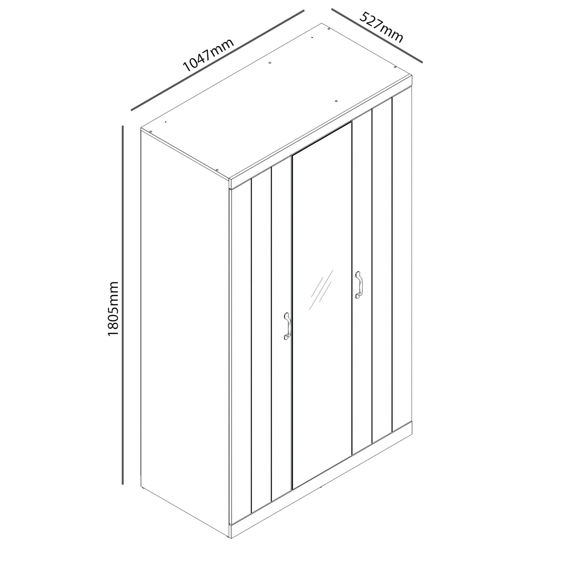 Galano Allington 3 Door Wardrobe with Mirror - Stylish & Sturdy Wardrobe - Bedrrom Furniture with Hanging Rail Storage (Light Green)