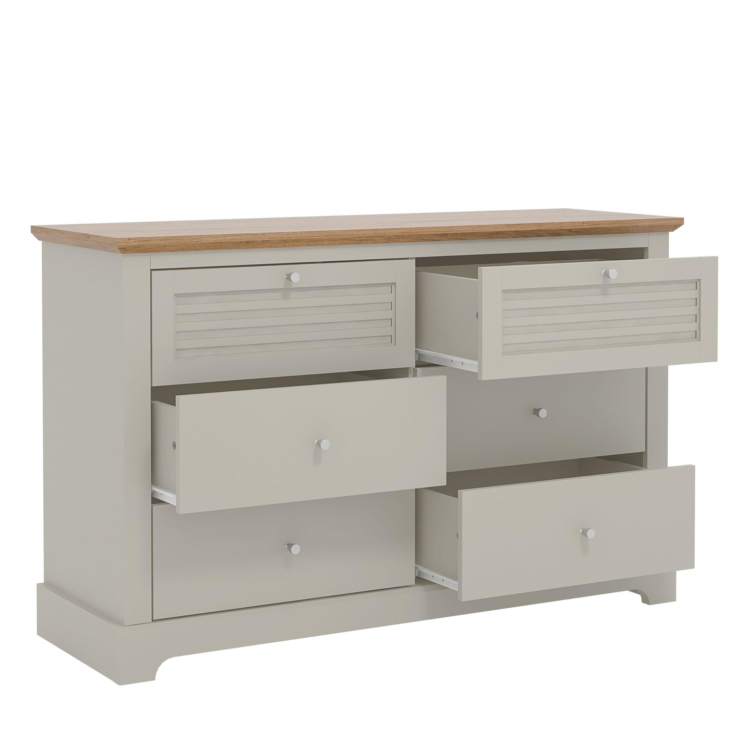 Galano Milan 4 Drawer Chest - Chest of Drawer with Storage for Bedroom - Organizers and Storage Cabinet for Hallway - Entryway or Living Room (Light Grey/Oak)