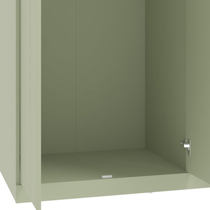 Galano Allington 2 Door Wardrobe with Mirror - Stylish & Sturdy Wardrobe - Bedrrom Furniture with Hanging Rail Storage (Light Green)