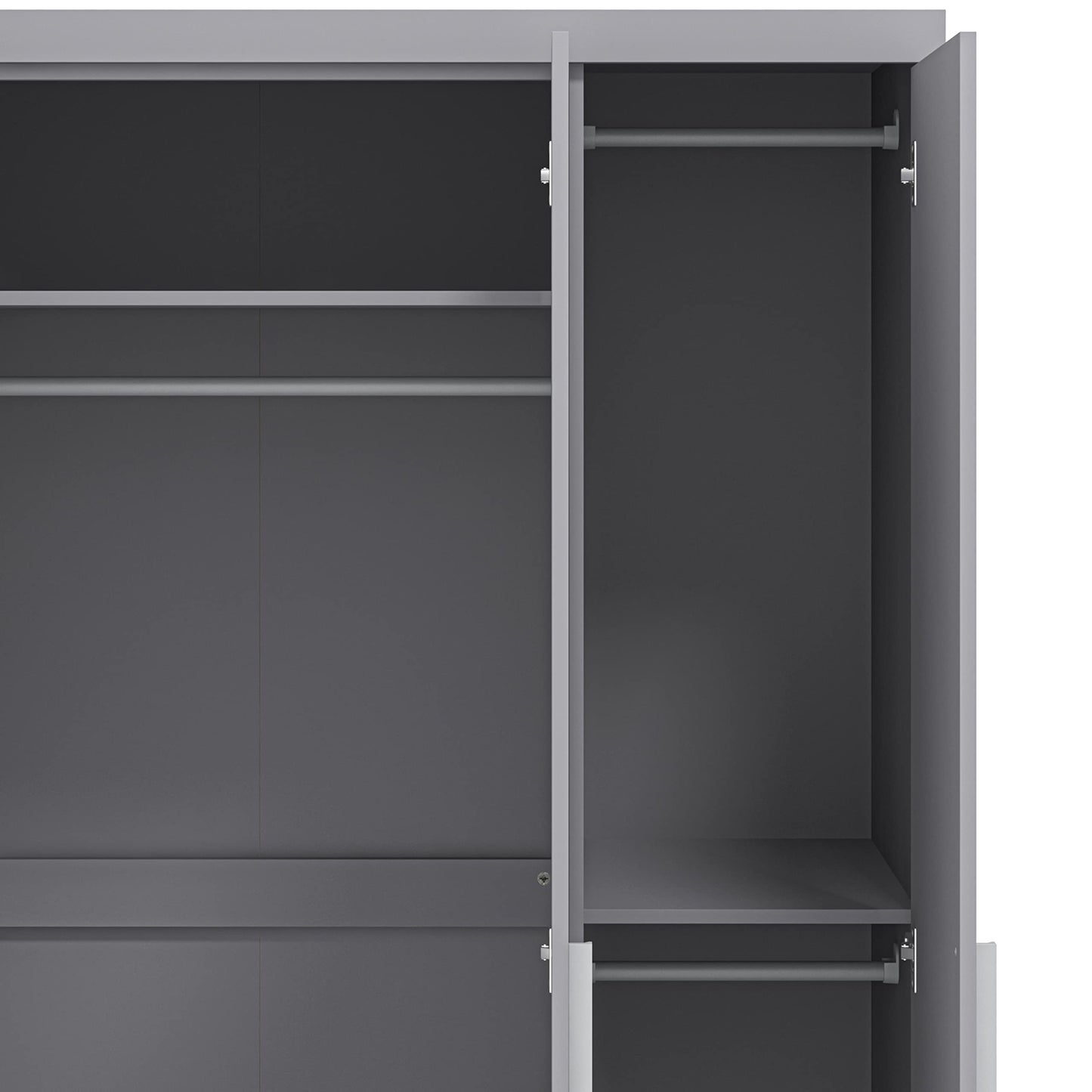 Galano Kimberley Kleiderschrank – Stilvoller und stabiler 3-türiger Kleiderschrank – Schlafzimmermöbel mit Kleiderstange – 52,7 x 104,7 x 180,5 cm – Kühles Grau