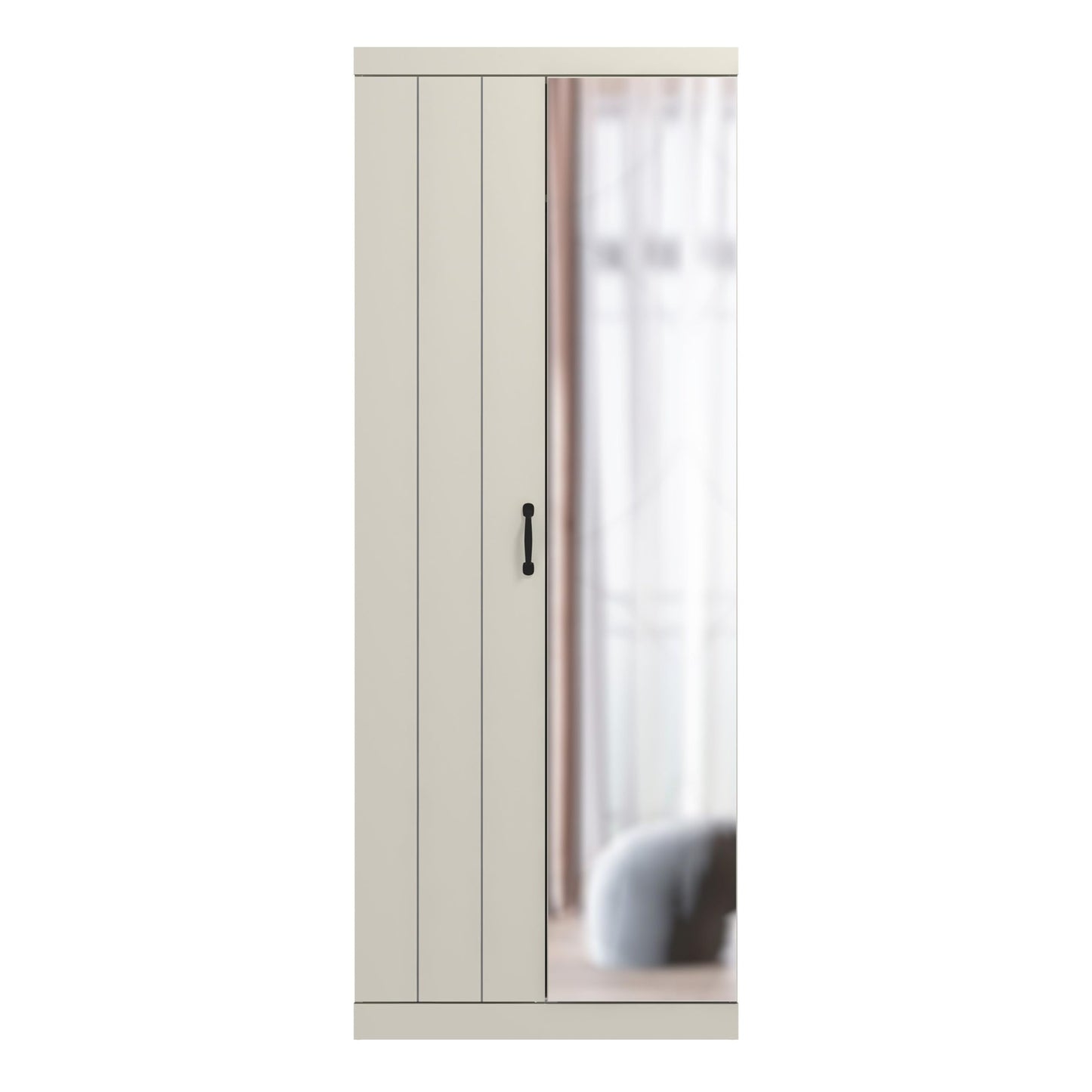 Galano Allington 2 Door Wardrobe with Mirror - Stylish & Sturdy Wardrobe - Bedrrom Furniture with Hanging Rail Storage (Light Green)