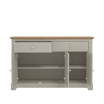 Galano Milan 3 Door 2 Drawer Sideboard - Cabinet Storage Organizer for Your Home - Storage Sideboard - Adjustable Shelves - Warm Grey Oak