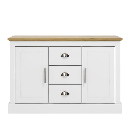 Galano Sufy 2 Door 3 Drawer Sideboard - Storage Cabinet with 2 Doors and 3 Drawers - Living Room & Hallway Storage Unit - D39.8 x W112.5 x H74.0cm (White)