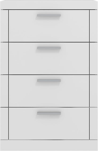 Galano Kimberley 4 Drawer Chest - Tall Drawer Chest with Storage for Bedroom - Chest of Drawers for Clothes - Storage Cabinet for Hallway, Entryway - White