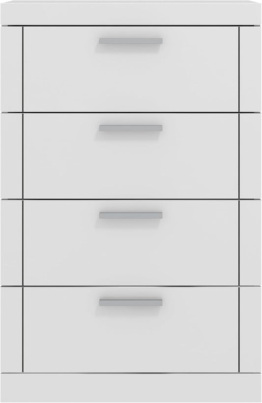 Galano Kimberley 4 Drawer Chest - Tall Drawer Chest with Storage for Bedroom - Chest of Drawers for Clothes - Storage Cabinet for Hallway, Entryway - White