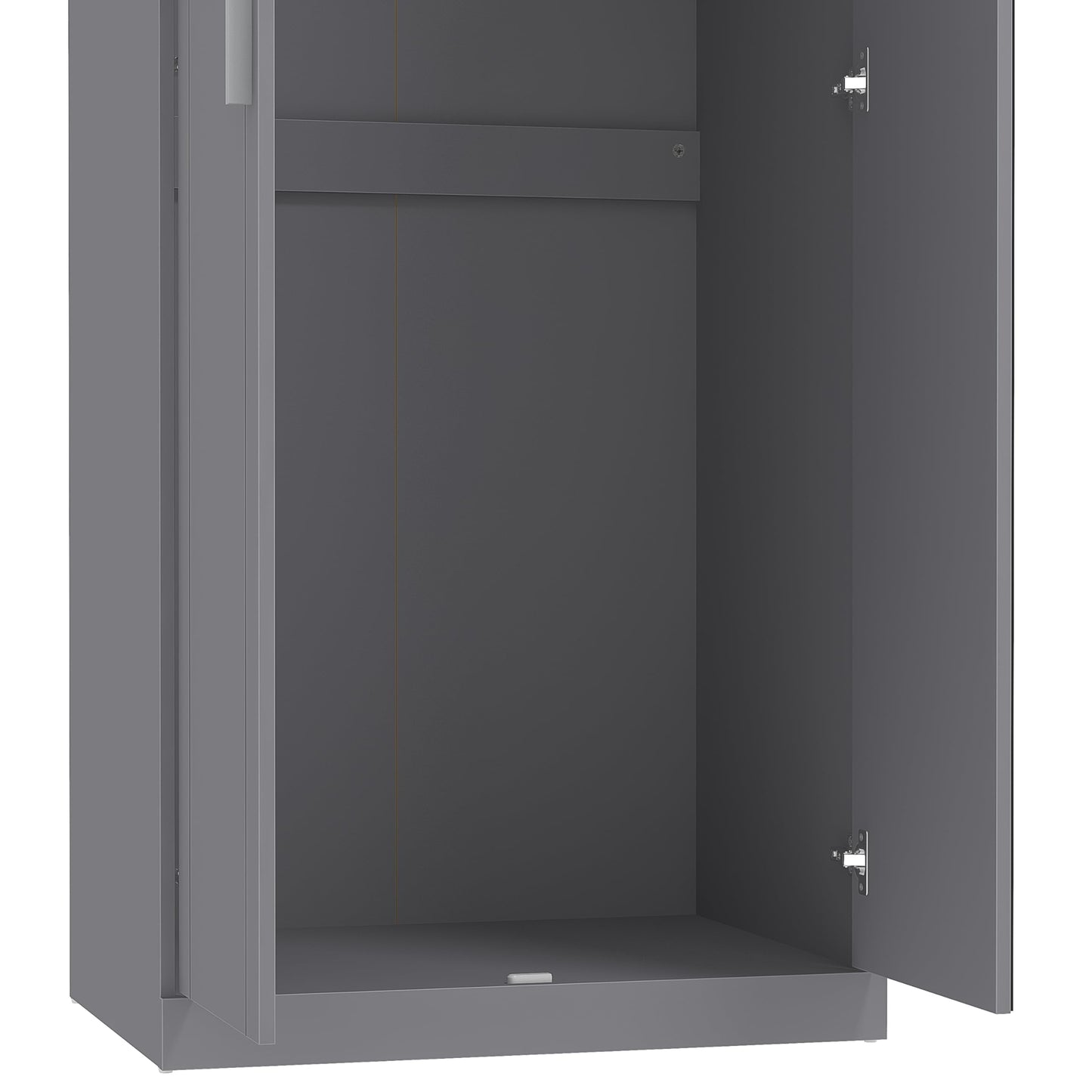 Galano Kimberley 2 Door Wardrobe with Mirror - Stylish & Sturdy Wardrobe - Bedrrom Furniture with Hanging Rail Storage (Cool Grey)