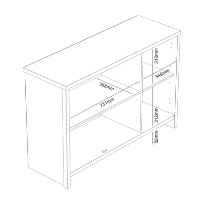 Galano Iris 3 Door Sideboard - Storage Drawer Cabinet for Living Room, Bedroom, or Kitchen - Grey