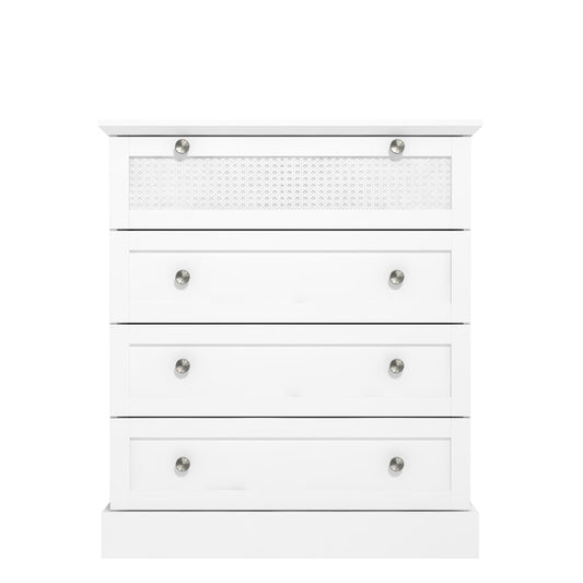 Galano Catalina 4 Drawer Chest - Rattan Tall Drawer Chest with Storage for Bedroom - Chest of Drawers for Clothes - Organizers and Storage Cabinet for Hallway - Entryway or Living Room