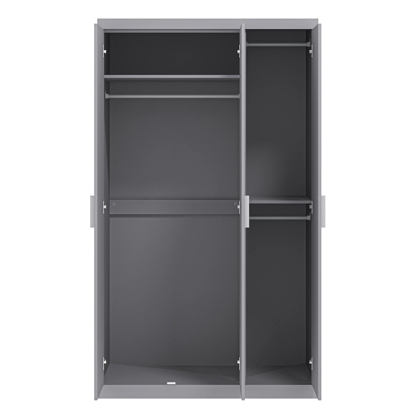 Galano Kimberley Kleiderschrank – Stilvoller und stabiler 3-türiger Kleiderschrank – Schlafzimmermöbel mit Kleiderstange – 52,7 x 104,7 x 180,5 cm – Kühles Grau