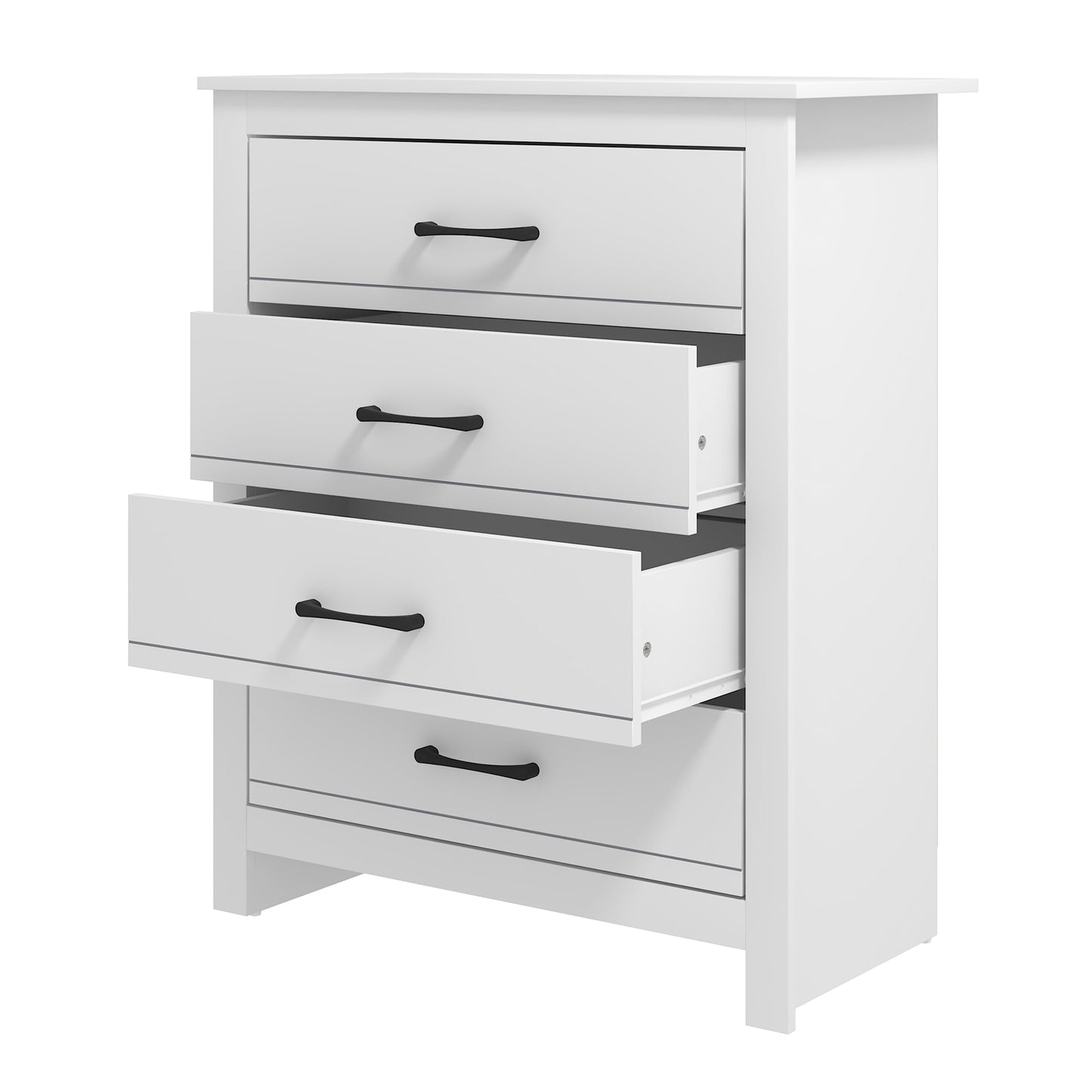 Galano Limestone Dresser - 4 Drawer Chest - Tall Drawer Chest with Storage for Bedroom - Chest of Drawers for Clothes - White, W79 x D39.5 x H95.0cm, (FG-WH-PU-4-1000-UK)