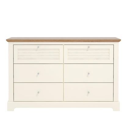 Galano Milan 4 Drawer Chest - Chest of Drawer with Storage for Bedroom - Organizers and Storage Cabinet for Hallway - Entryway or Living Room (Ivory/Oak,)