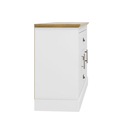 Galano Sufy 2 Door 3 Drawer Sideboard - Storage Cabinet with 2 Doors and 3 Drawers - Living Room & Hallway Storage Unit - D39.8 x W112.5 x H74.0cm (White)