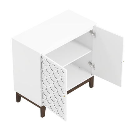 Galano Trafford 2 Door Sideboard - Storage Drawer Cabinet for Living Room, Bedroom, or Kitchen (Trafford, White)