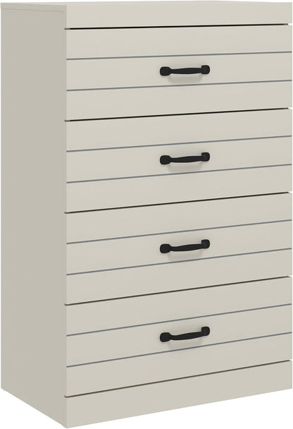 Galano Allington 4 Drawer Chest - Tall Drawer Chest with Storage for Bedroom - Chest of Drawers for Clothes - Storage Cabinet for Hallway, Entryway - Light Grey