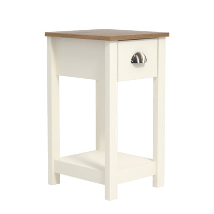 Galano Lilly Bedside Table - Stylish Bedside and Slim Bedside Table - Side Table with Storage - Organizers and Storage Cabinet for Hallway - Entryway or Bedroom (Cool Grey + Beaufort Oak)