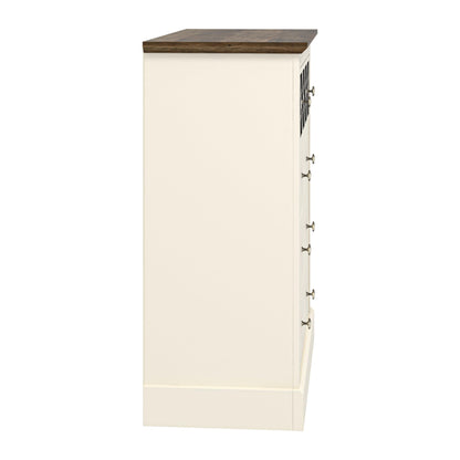 Galano Sufly 4 Drawer Chest - Chest of Drawers with Storage as Bedroom Furniture - Closet Organizers and Storage Cabinet for Hallway, Entryway - Ivory/Oak