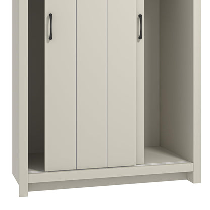 Galano Limestone 2 Door Sliding Wardrobe - Space Saving Stylish and Sturdy 2 Door Minimalist Wardrobe - Bedroom Furniture Unit with Hanging Rail Storage (Light Grey)