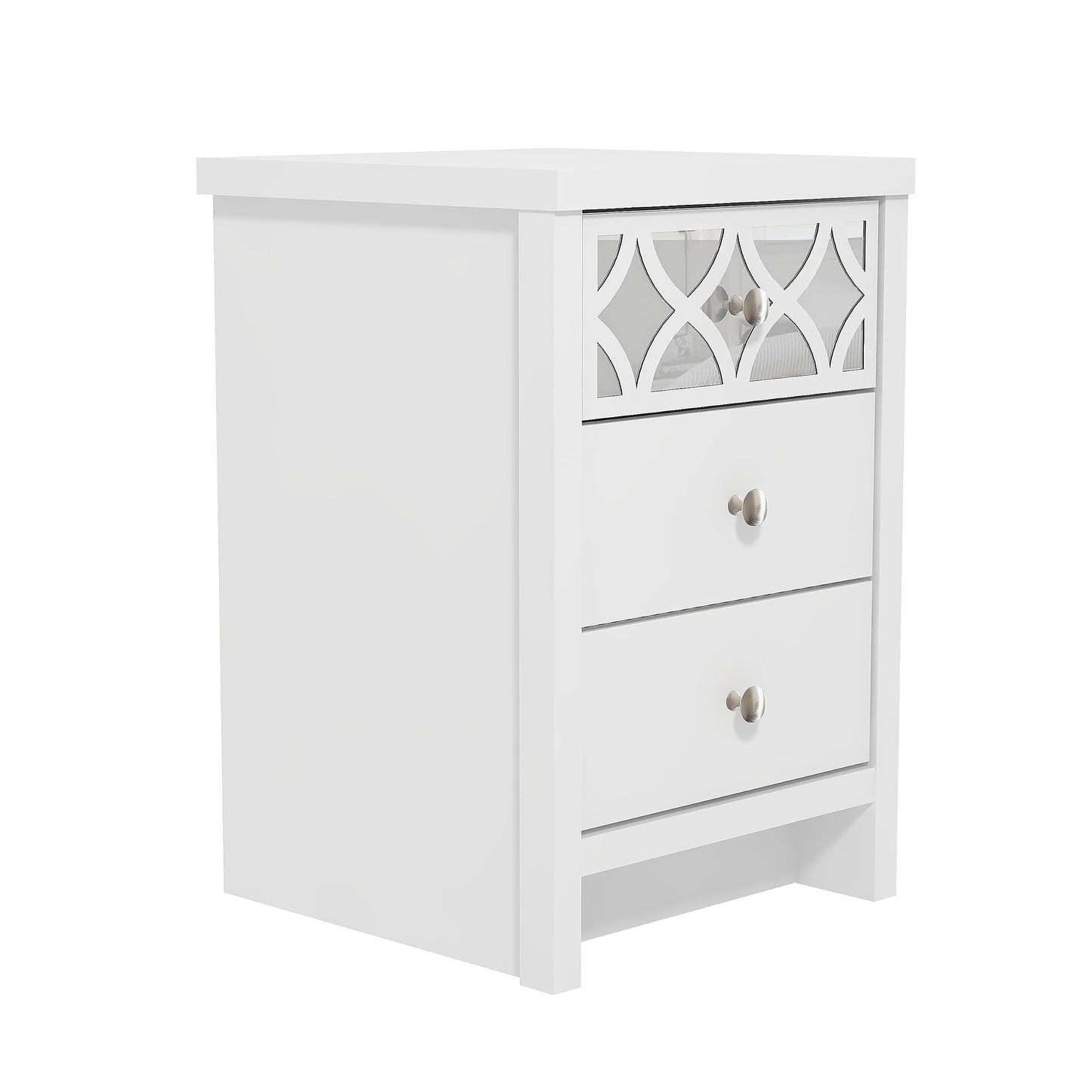 Galano Iris 4 Drawer Chest - Modern Cabinet with 1 Mirrored Drawers - Organizers and Storage for Bedroom – Console for Entryway - Hallway or Living Room - Grey,