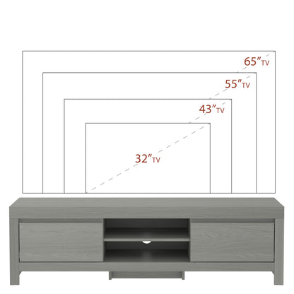 Galano Cubbot Wide TV Unit - Entertainment Centre for up to 55" TV - TV Unit with 2 Drawers with Centre Shelf - TV Stand Cabinet for Living Room - Dark Grey