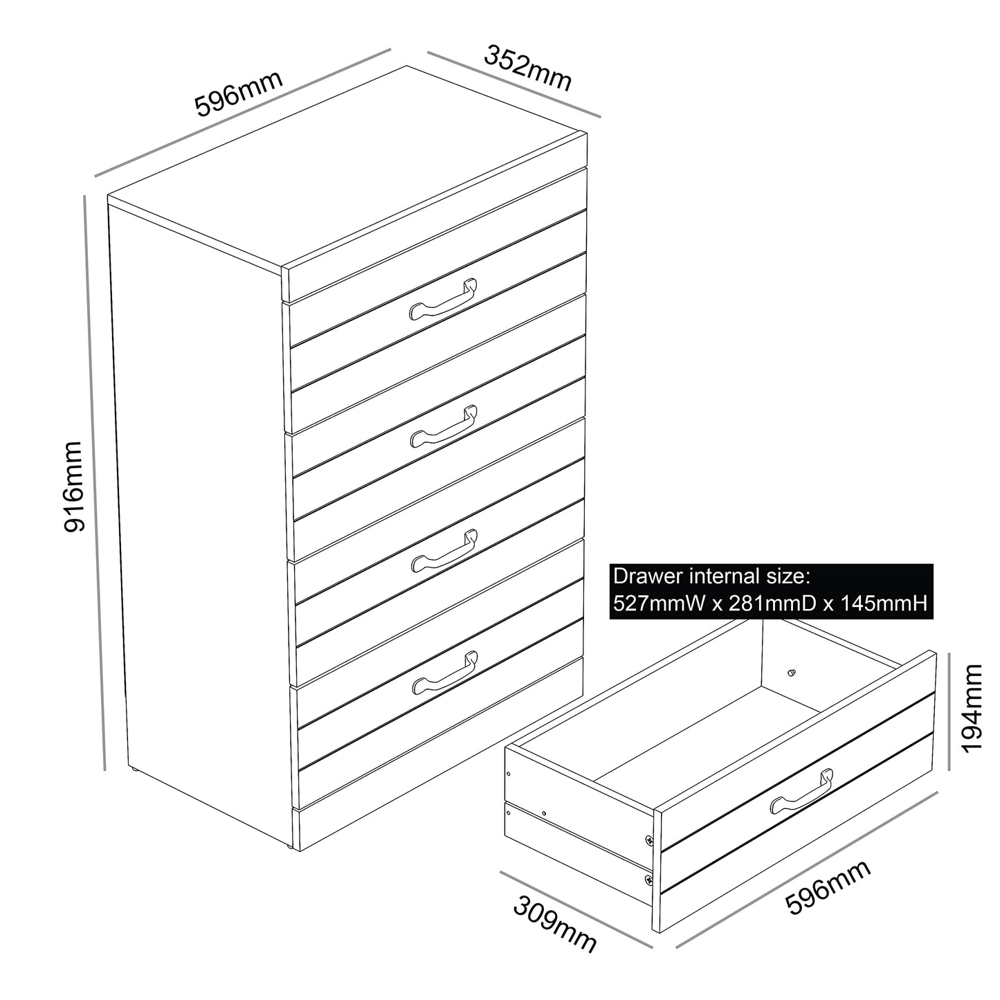 Galano Allington Dresser - 3 Drawer Chest - Small Side Table, End Table with Storage for Bedroom - Chest of Drawers for Clothes - Organizers for Hallway, Entryway, Living Room - White