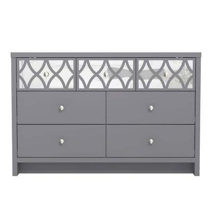 Galano Iris 2 Door 1 Drawer Wardrobe - Bedroom Furniture Unit with Hanging Rail Storage and Drawer, Wardrobe Storage Organizer - Grey