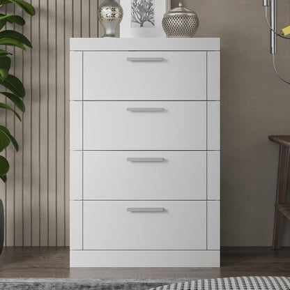 Galano Kimberley 4 Drawer Chest - Tall Drawer Chest with Storage for Bedroom - Chest of Drawers for Clothes - Storage Cabinet for Hallway, Entryway - White