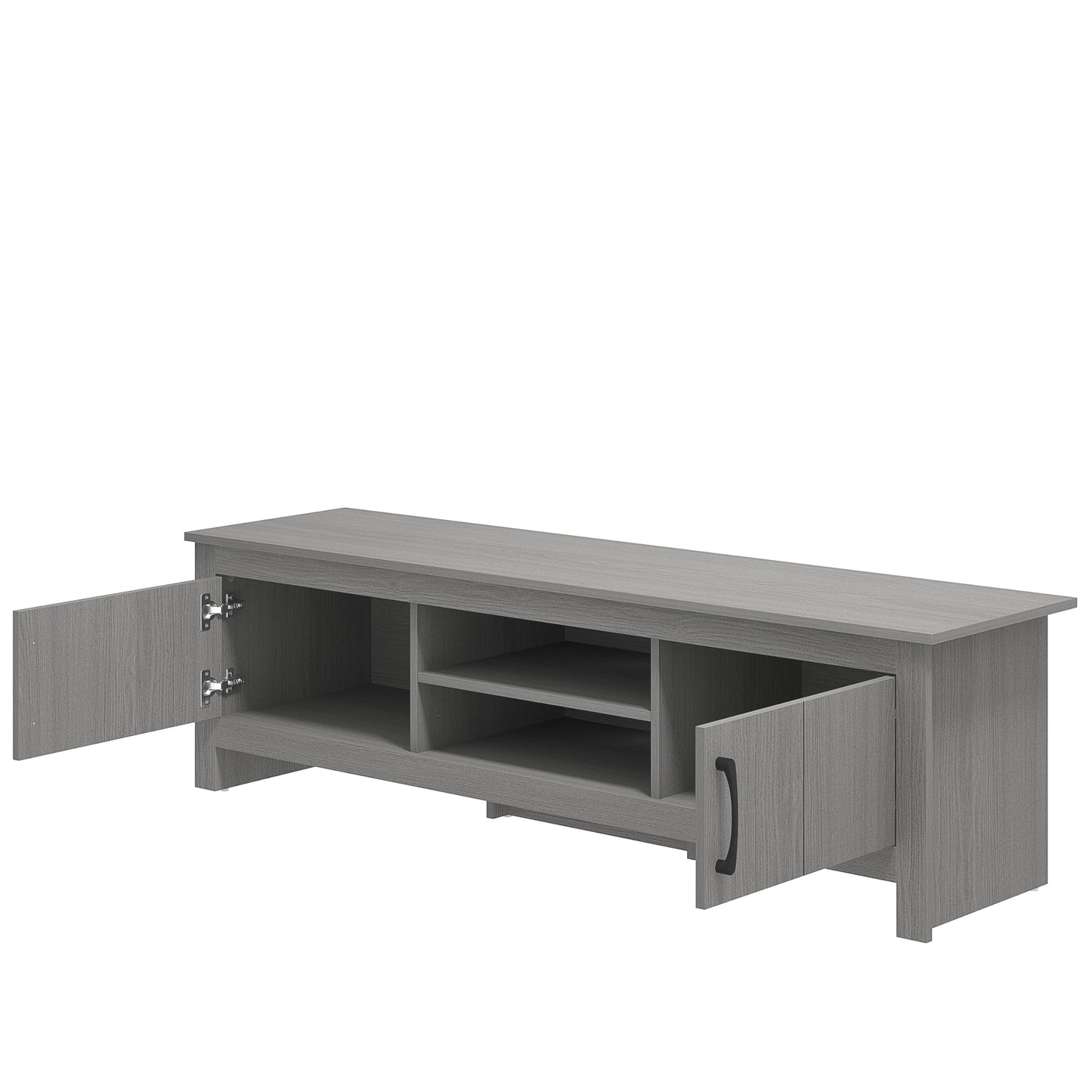 Galano Limestone Wide TV Unit - Entertainment Centre for up to 65" TV - TV Unit with 2 Doors (Dark Grey)