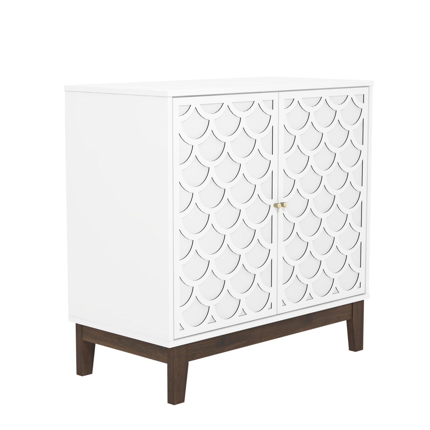 Galano Trafford 2 Door Sideboard - Storage Drawer Cabinet for Living Room, Bedroom, or Kitchen (Trafford, White)